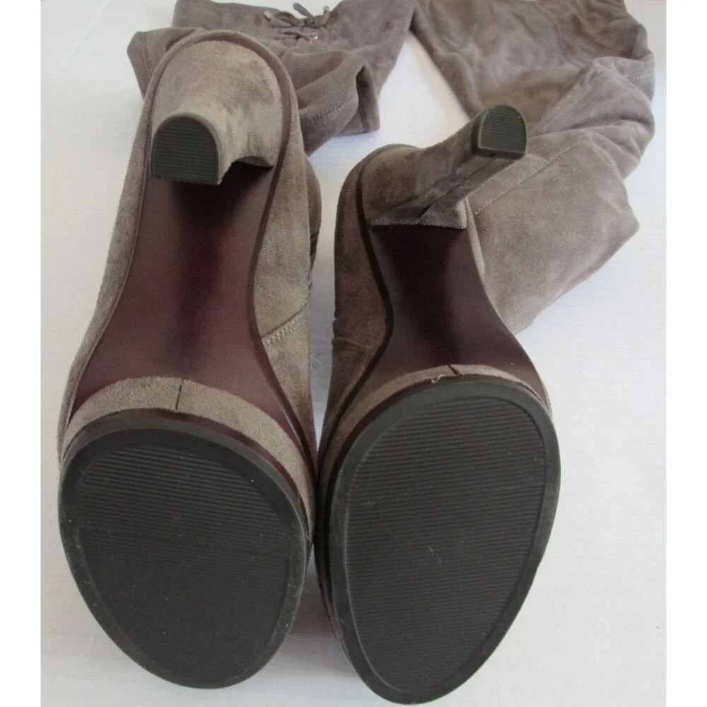 Jennifer Lopez JLO JLLISETTE GREY Over the Knee Faux Suede Platform Boots 9M - Picture 9 of 14
